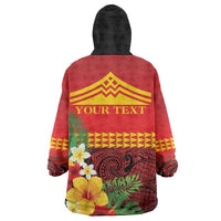 Hawaii Ku Kia'i Mauna Personalized Wearable Blanket Hoodie Hibiscus Kakau Pattern