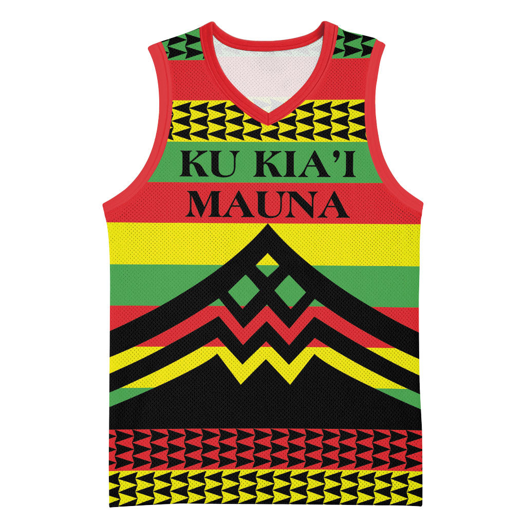 Hawaii Ku Kia'i Mauna Personalized Basketball Jersey Hawaiian Kanaka Maoli Motif LT9 Unisex Green - Polynesian Pride