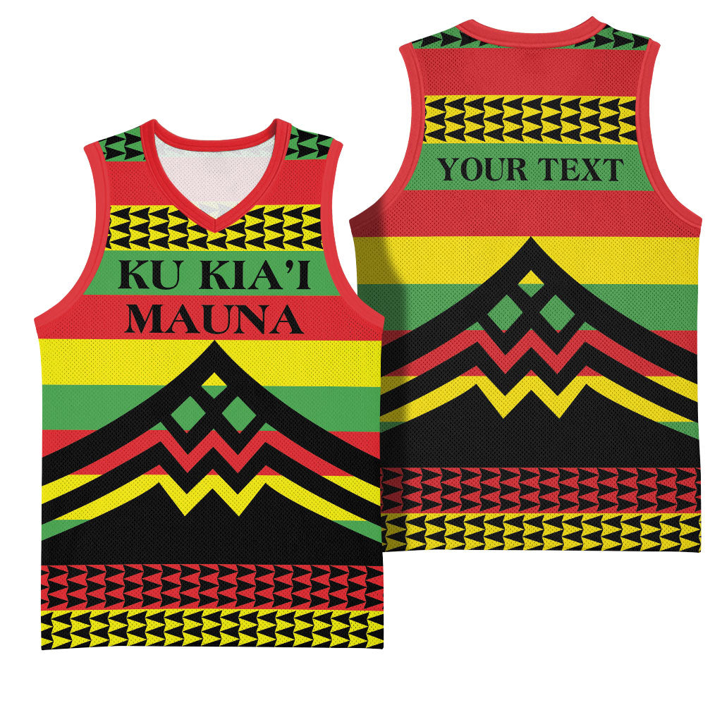 Hawaii Ku Kia'i Mauna Personalized Basketball Jersey Hawaiian Kanaka Maoli Motif LT9 - Polynesian Pride