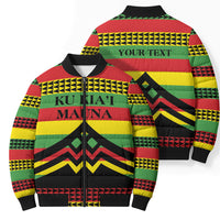 Hawaii Ku Kia'i Mauna Personalized Bomber Puffer Jacket Hawaiian Kanaka Maoli Motif LT9 - Polynesian Pride