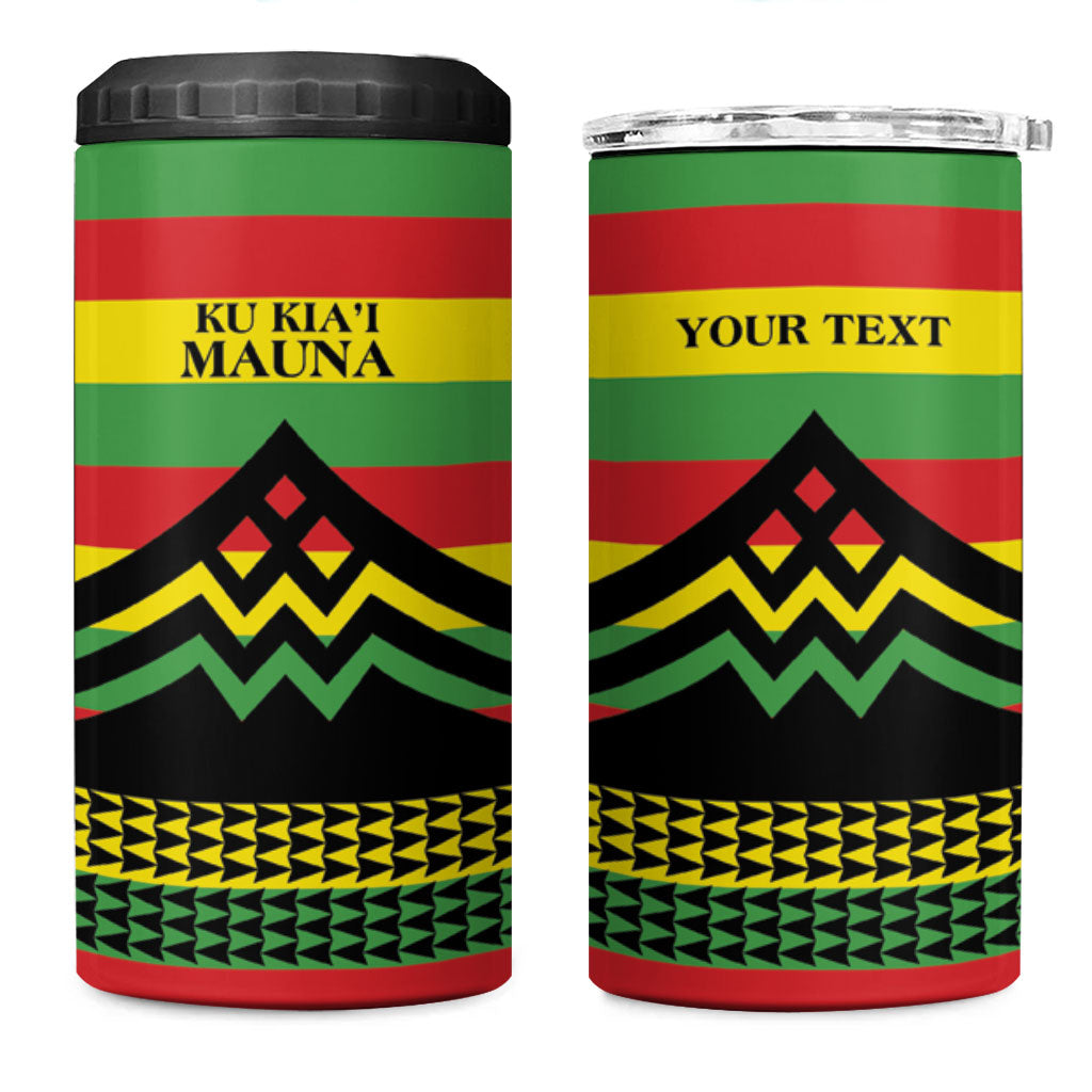 Hawaii Ku Kia'i Mauna Personalized 4 in 1 Can Cooler Tumbler Hawaiian Kanaka Maoli Motif LT9 One Size: 16 oz Green - Polynesian Pride