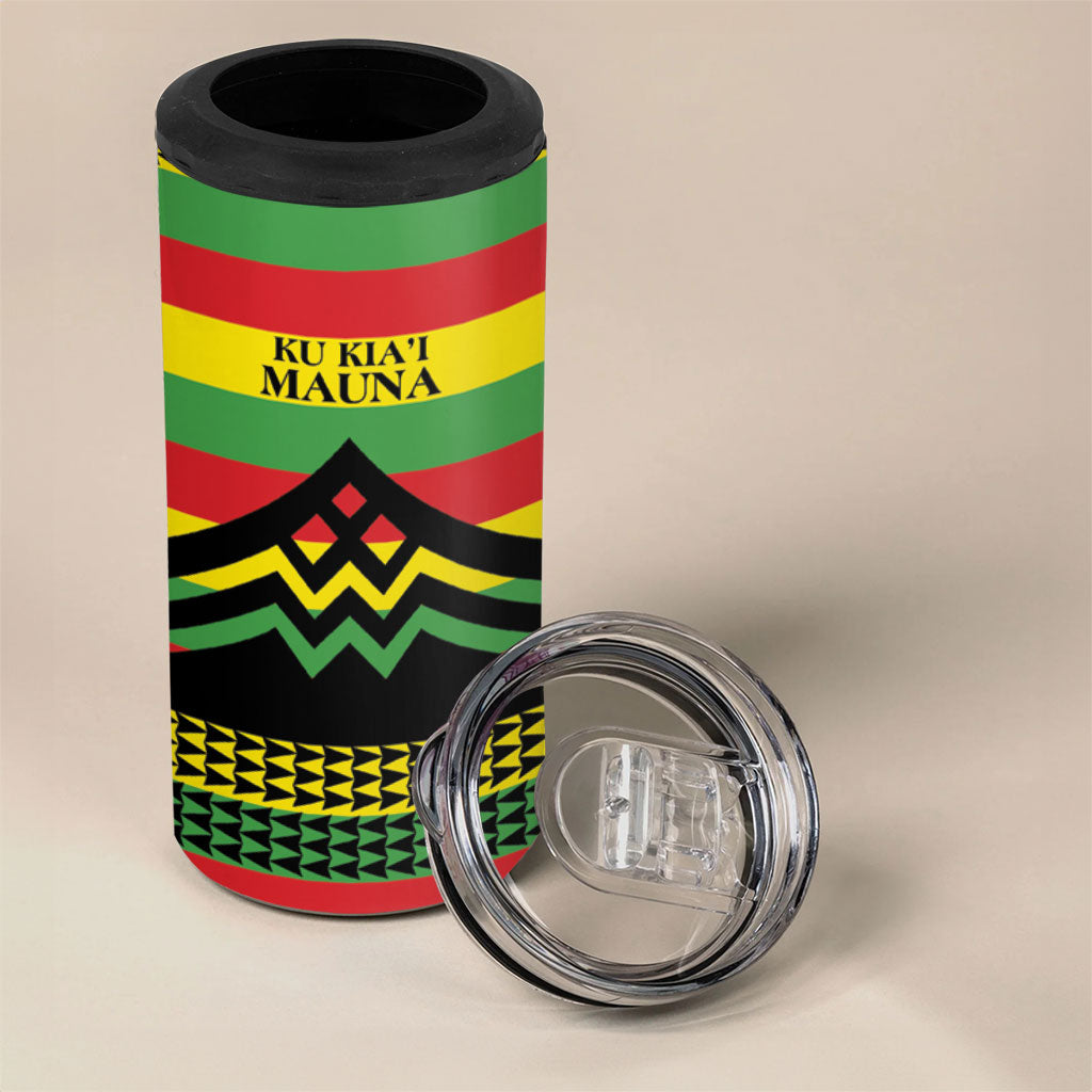 Hawaii Ku Kia'i Mauna Personalized 4 in 1 Can Cooler Tumbler Hawaiian Kanaka Maoli Motif LT9 - Polynesian Pride