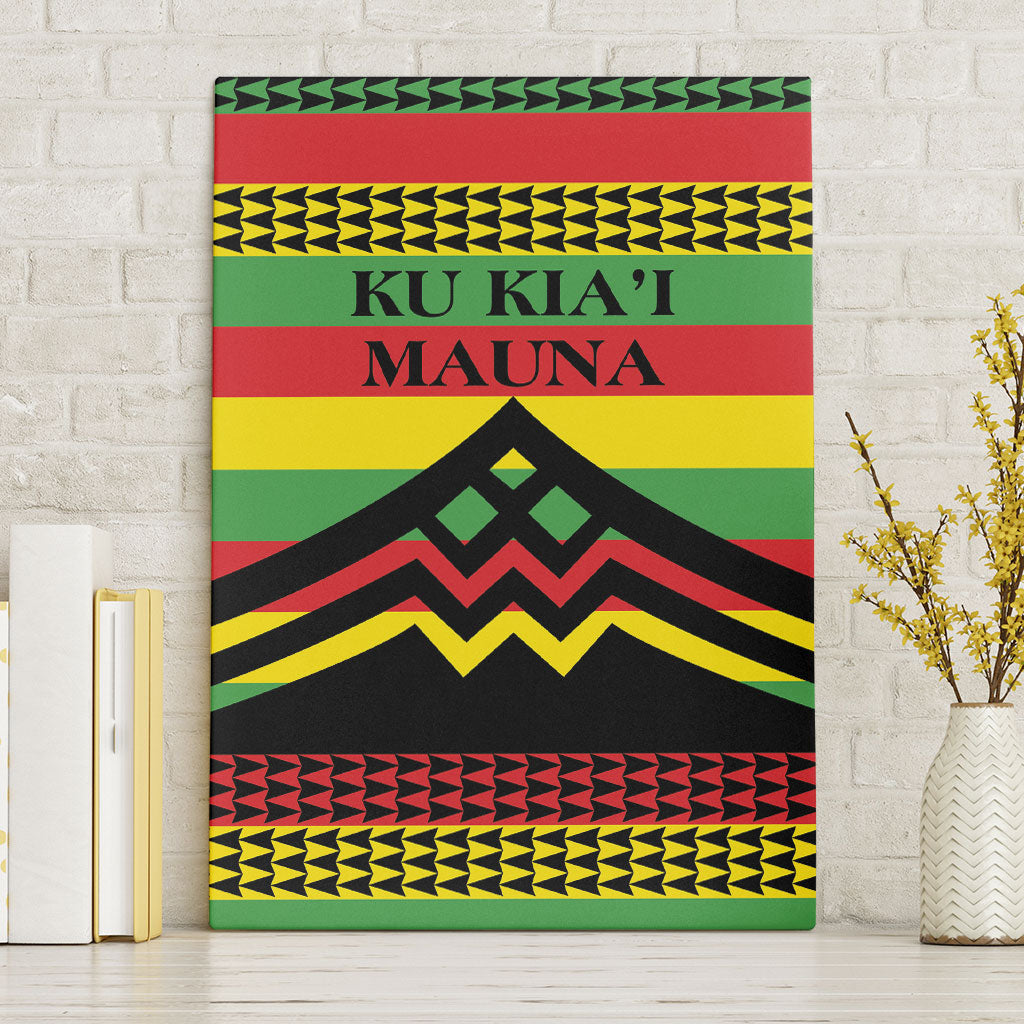 Hawaii Ku Kia'i Mauna Canvas Wall Art Hawaiian Kanaka Maoli Motif LT9 Without Frame Green - Polynesian Pride