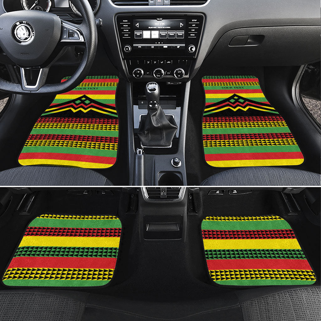 Hawaii Ku Kia'i Mauna Personalized Car Mats Hawaiian Kanaka Maoli Motif LT9 Set 4pcs Green - Polynesian Pride
