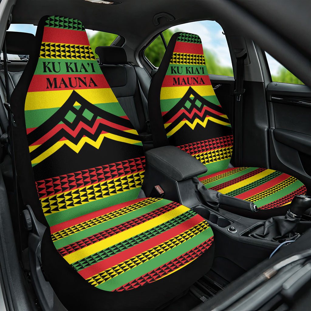 Hawaii Ku Kia'i Mauna Car Seat Cover Hawaiian Kanaka Maoli Motif LT9 One Size Green - Polynesian Pride