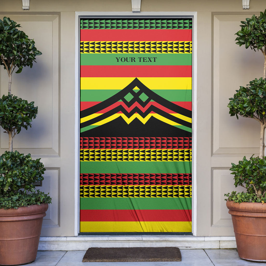 Hawaii Ku Kia'i Mauna Personalized Door Cover Hawaiian Kanaka Maoli Motif LT9 Green - Polynesian Pride