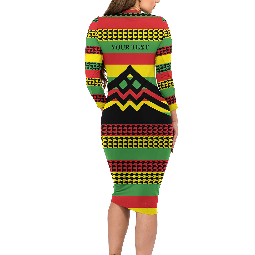Hawaii Ku Kia'i Mauna Personalized Family Matching Long Sleeve Bodycon Dress and Hawaiian Shirt Hawaiian Kanaka Maoli Motif LT9 - Polynesian Pride