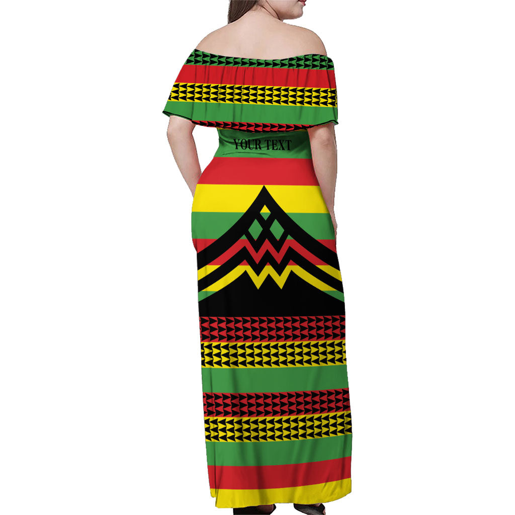 Hawaii Ku Kia'i Mauna Personalized Family Matching Off Shoulder Maxi Dress and Hawaiian Shirt Hawaiian Kanaka Maoli Motif LT9 - Polynesian Pride