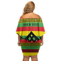 Hawaii Ku Kia'i Mauna Personalized Family Matching Off Shoulder Short Dress and Hawaiian Shirt Hawaiian Kanaka Maoli Motif LT9 - Polynesian Pride