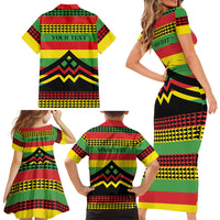 Hawaii Ku Kia'i Mauna Personalized Family Matching Short Sleeve Bodycon Dress and Hawaiian Shirt Hawaiian Kanaka Maoli Motif LT9 - Polynesian Pride