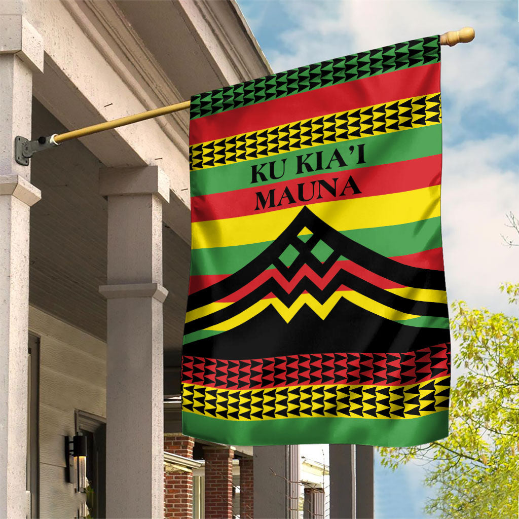 Hawaii Ku Kia'i Mauna Garden Flag Hawaiian Kanaka Maoli Motif LT9 House Flag Green - Polynesian Pride
