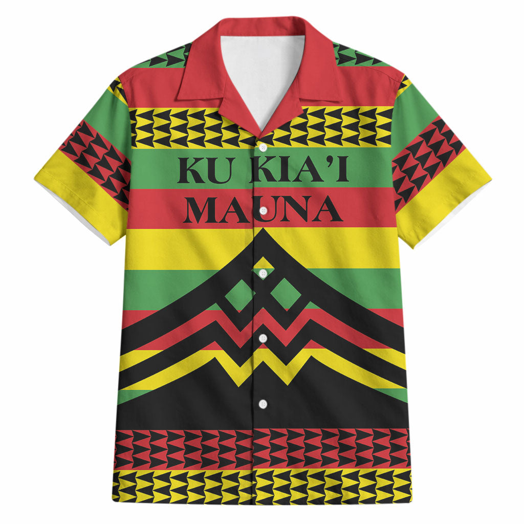 Hawaii Ku Kia'i Mauna Personalized Hawaiian Shirt Hawaiian Kanaka Maoli Motif LT9 Green - Polynesian Pride