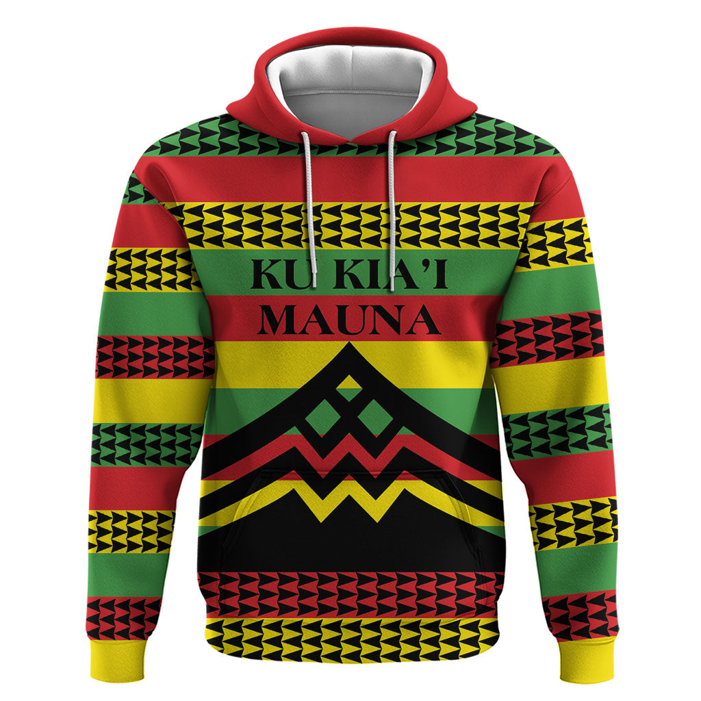 Hawaii Ku Kia'i Mauna Personalized Hoodie Hawaiian Kanaka Maoli Motif LT9 Pullover Hoodie Green - Polynesian Pride