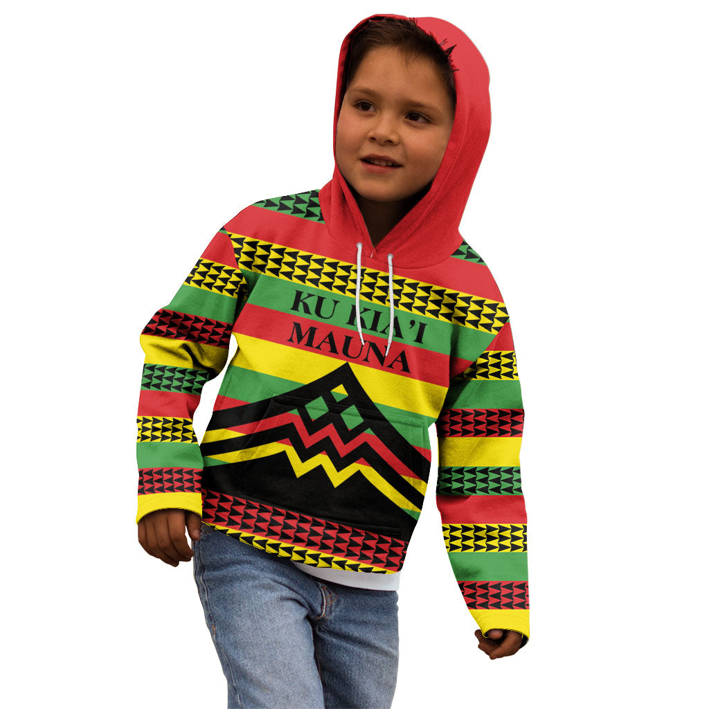 Hawaii Ku Kia'i Mauna Personalized Kid Hoodie Hawaiian Kanaka Maoli Motif LT9 - Polynesian Pride