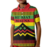 Hawaii Ku Kia'i Mauna Personalized Kid Polo Shirt Hawaiian Kanaka Maoli Motif LT9 Kid Green - Polynesian Pride