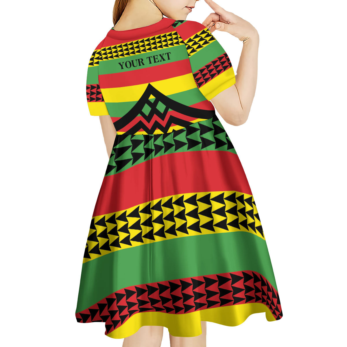 Hawaii Ku Kia'i Mauna Personalized Kid Short Sleeve Dress Hawaiian Kanaka Maoli Motif LT9 - Polynesian Pride