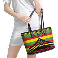 Hawaii Ku Kia'i Mauna Leather Tote Bag Hawaiian Kanaka Maoli Motif LT9 - Polynesian Pride