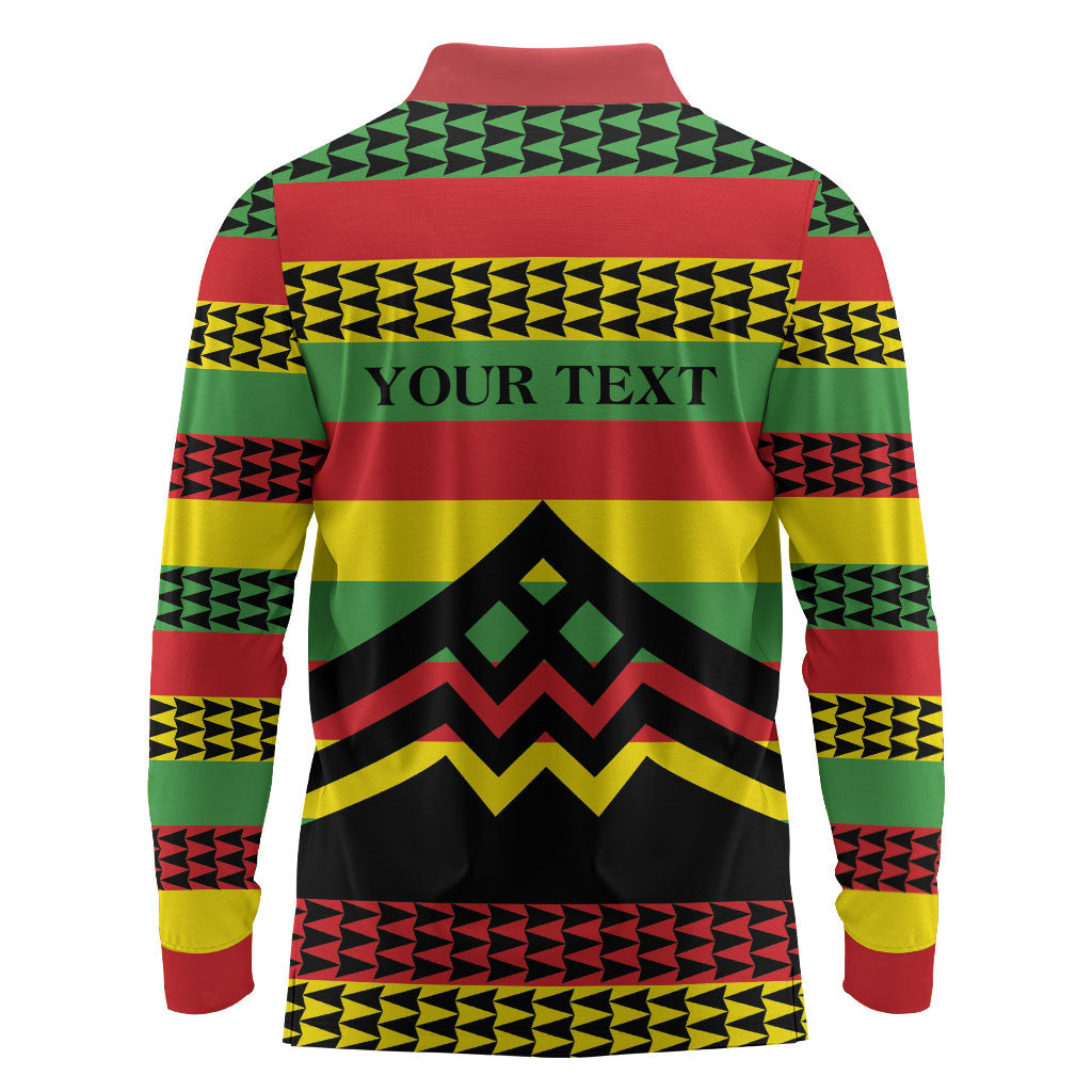 Hawaii Ku Kia'i Mauna Personalized Long Sleeve Polo Shirt Hawaiian Kanaka Maoli Motif LT9 - Polynesian Pride