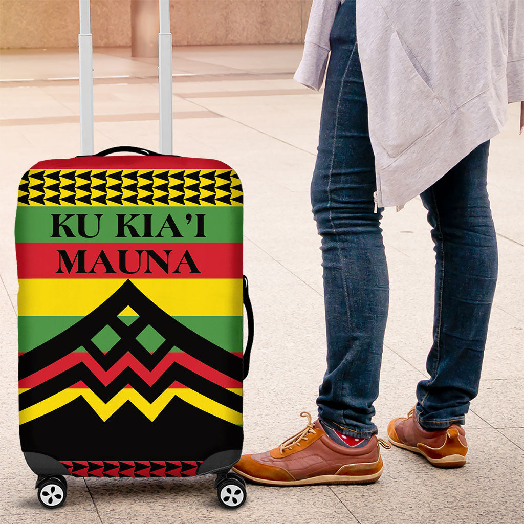 Hawaii Ku Kia'i Mauna Luggage Cover Hawaiian Kanaka Maoli Motif LT9 Green - Polynesian Pride