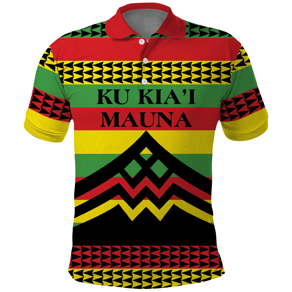Hawaii Ku Kia'i Mauna Personalized Polo Shirt Hawaiian Kanaka Maoli Motif