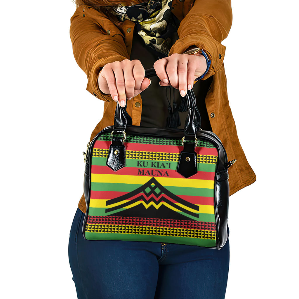 Hawaii Ku Kia'i Mauna Shoulder Handbag Hawaiian Kanaka Maoli Motif LT9 One Size Green - Polynesian Pride