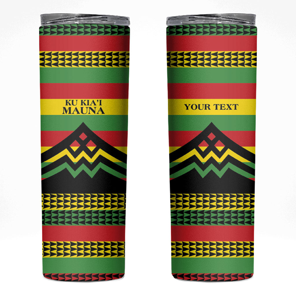 Hawaii Ku Kia'i Mauna Personalized Skinny Tumbler Hawaiian Kanaka Maoli Motif LT9 Green - Polynesian Pride