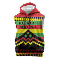 Hawaii Ku Kia'i Mauna Personalized Sleeveless Hoodie Hawaiian Kanaka Maoli Motif LT9 Green - Polynesian Pride