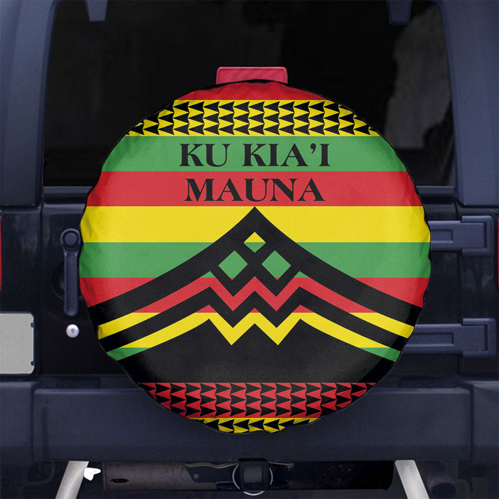 Hawaii Ku Kia'i Mauna Spare Tire Cover Hawaiian Kanaka Maoli Motif LT9 No hole Green - Polynesian Pride