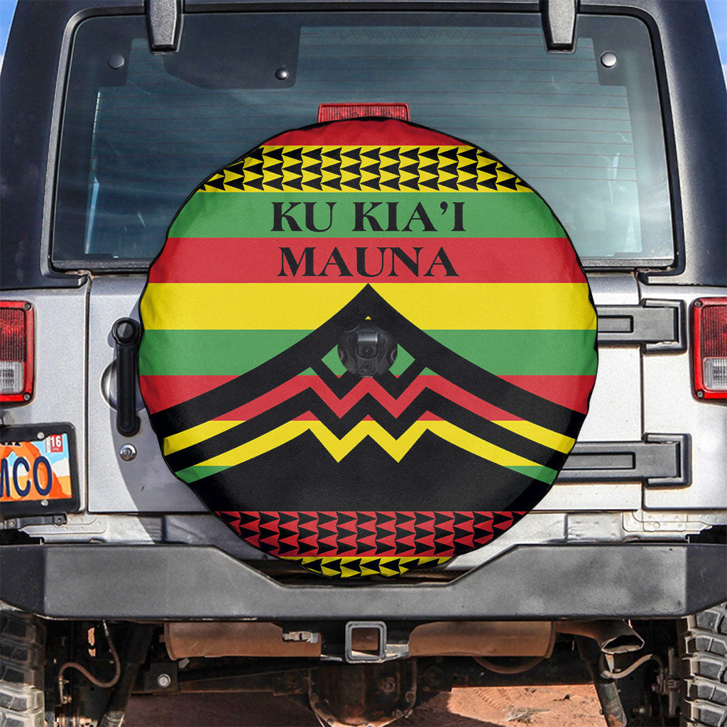Hawaii Ku Kia'i Mauna Spare Tire Cover Hawaiian Kanaka Maoli Motif LT9 Green - Polynesian Pride