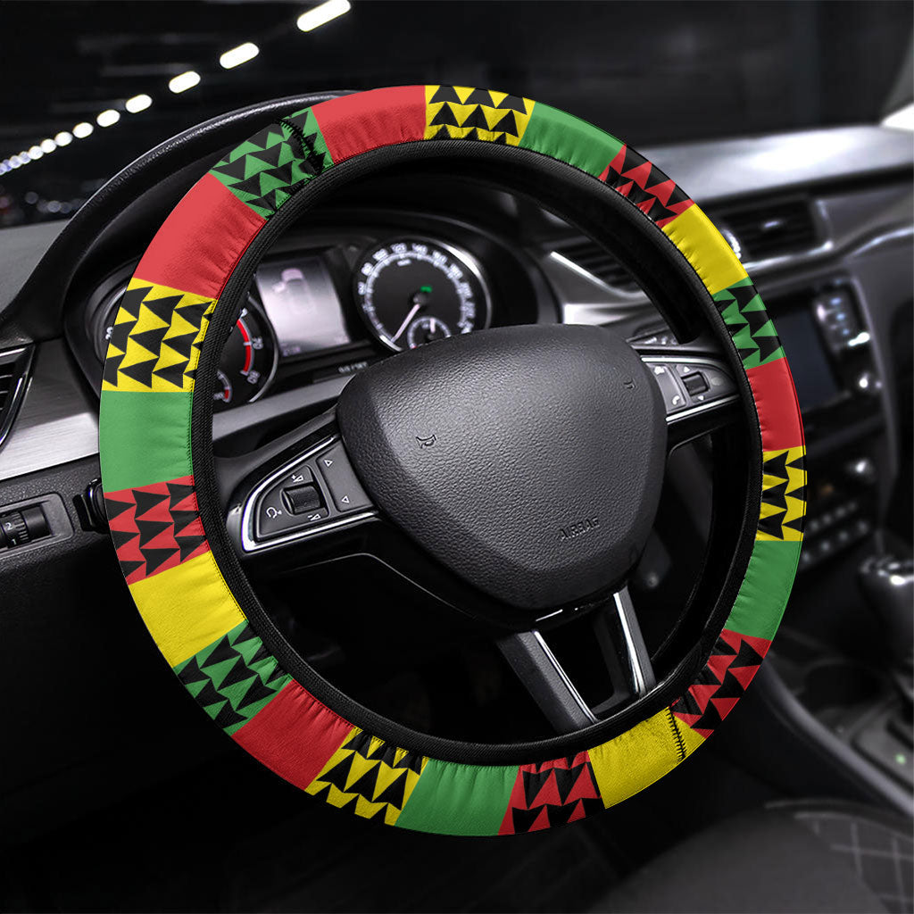 Hawaii Ku Kia'i Mauna Steering Wheel Cover Hawaiian Kanaka Maoli Motif LT9 Universal Fit Green - Polynesian Pride