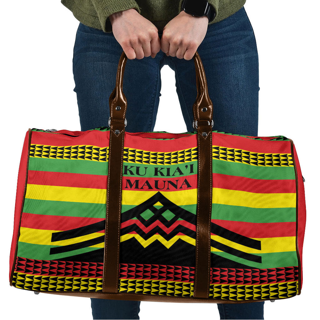 Hawaii Ku Kia'i Mauna Travel Bag Hawaiian Kanaka Maoli Motif LT9 Green - Polynesian Pride
