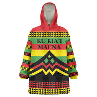 Hawaii Ku Kia'i Mauna Personalized Wearable Blanket Hoodie Hawaiian Kanaka Maoli Motif LT9 One Size Green - Polynesian Pride