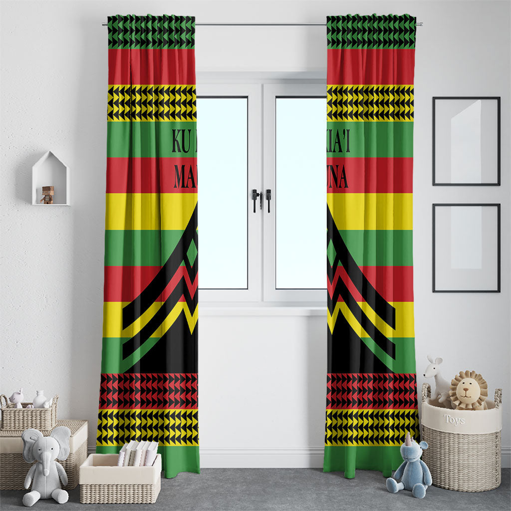 Hawaii Ku Kia'i Mauna Window Curtain Hawaiian Kanaka Maoli Motif