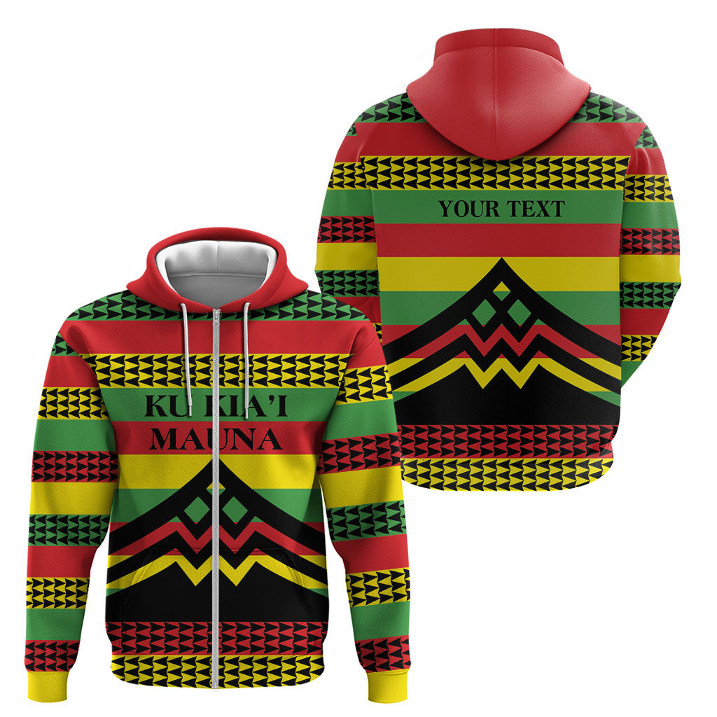 Hawaii Ku Kia'i Mauna Personalized Zip Hoodie Hawaiian Kanaka Maoli Motif LT9 - Polynesian Pride