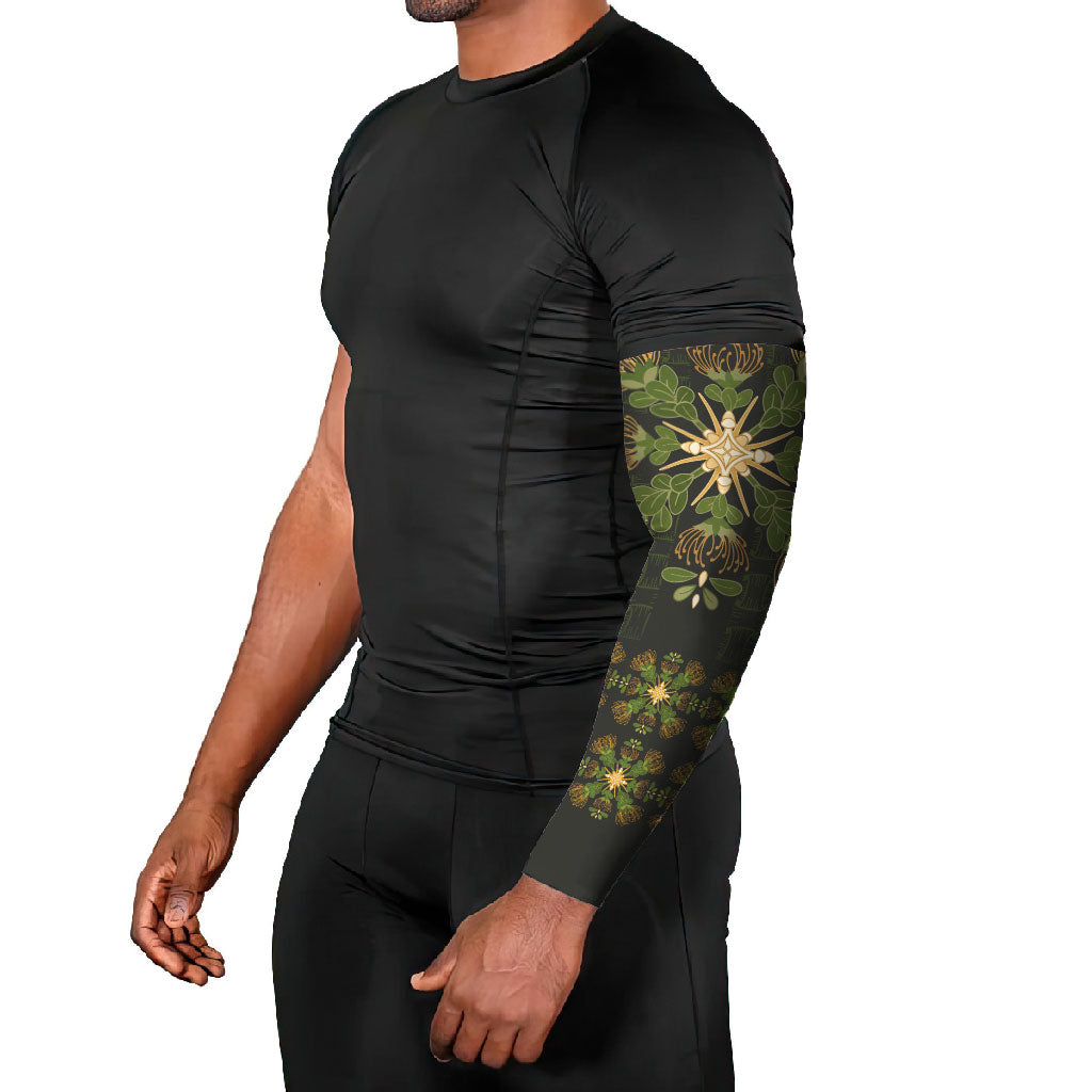Hawaii Ohia Lehua Squares Arm Sleeves Hawaiian Quilt Inspired Floral Pattern LT9 - Polynesian Pride