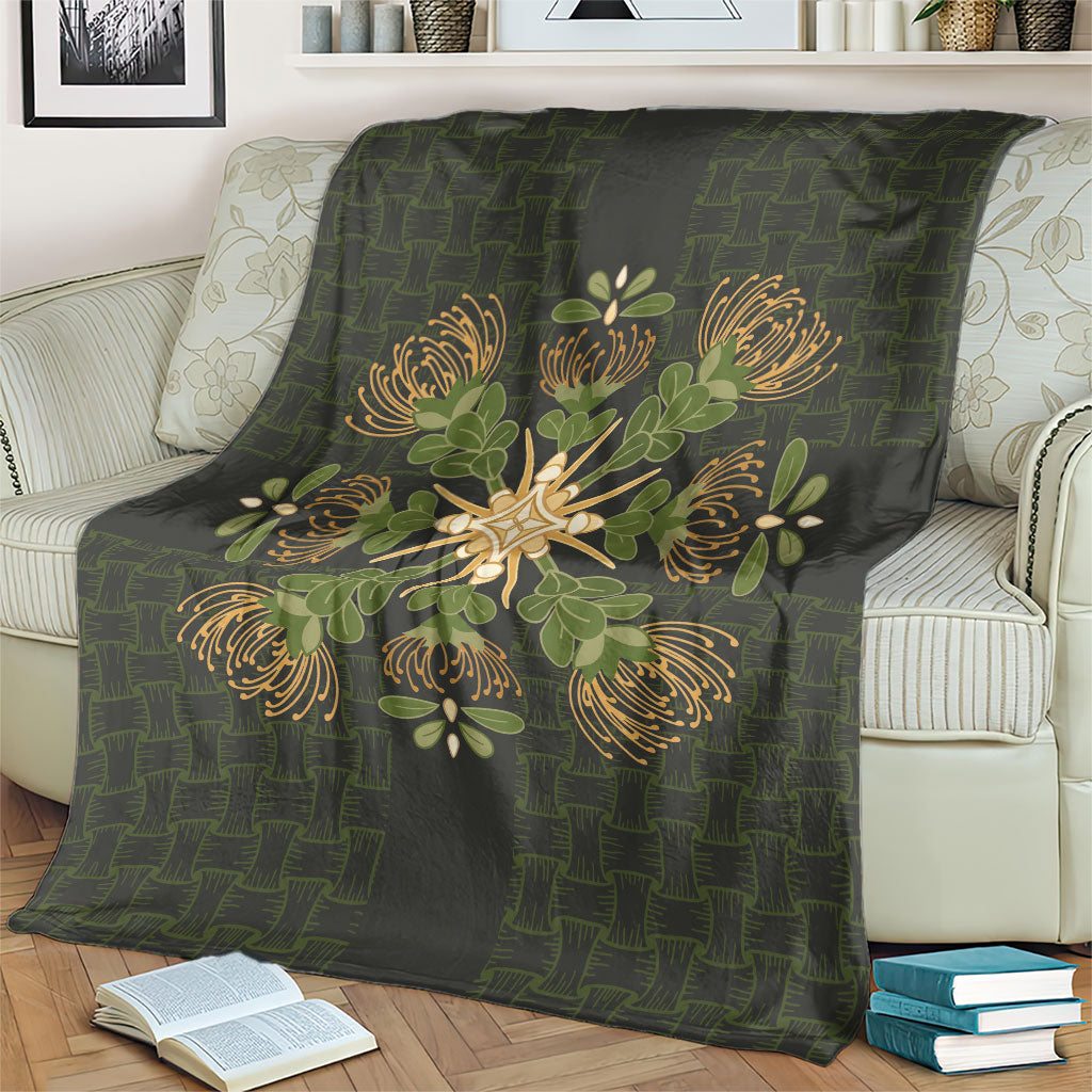 Hawaii Ohia Lehua Squares Blanket Hawaiian Quilt Inspired Floral Pattern