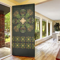 Hawaii Ohia Lehua Squares Door Cover Hawaiian Quilt Inspired Floral Pattern