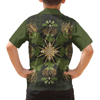 Hawaii Ohia Lehua Squares Family Matching Mermaid Dress and Hawaiian Shirt Hawaiian Quilt Inspired Floral Pattern LT9 - Polynesian Pride