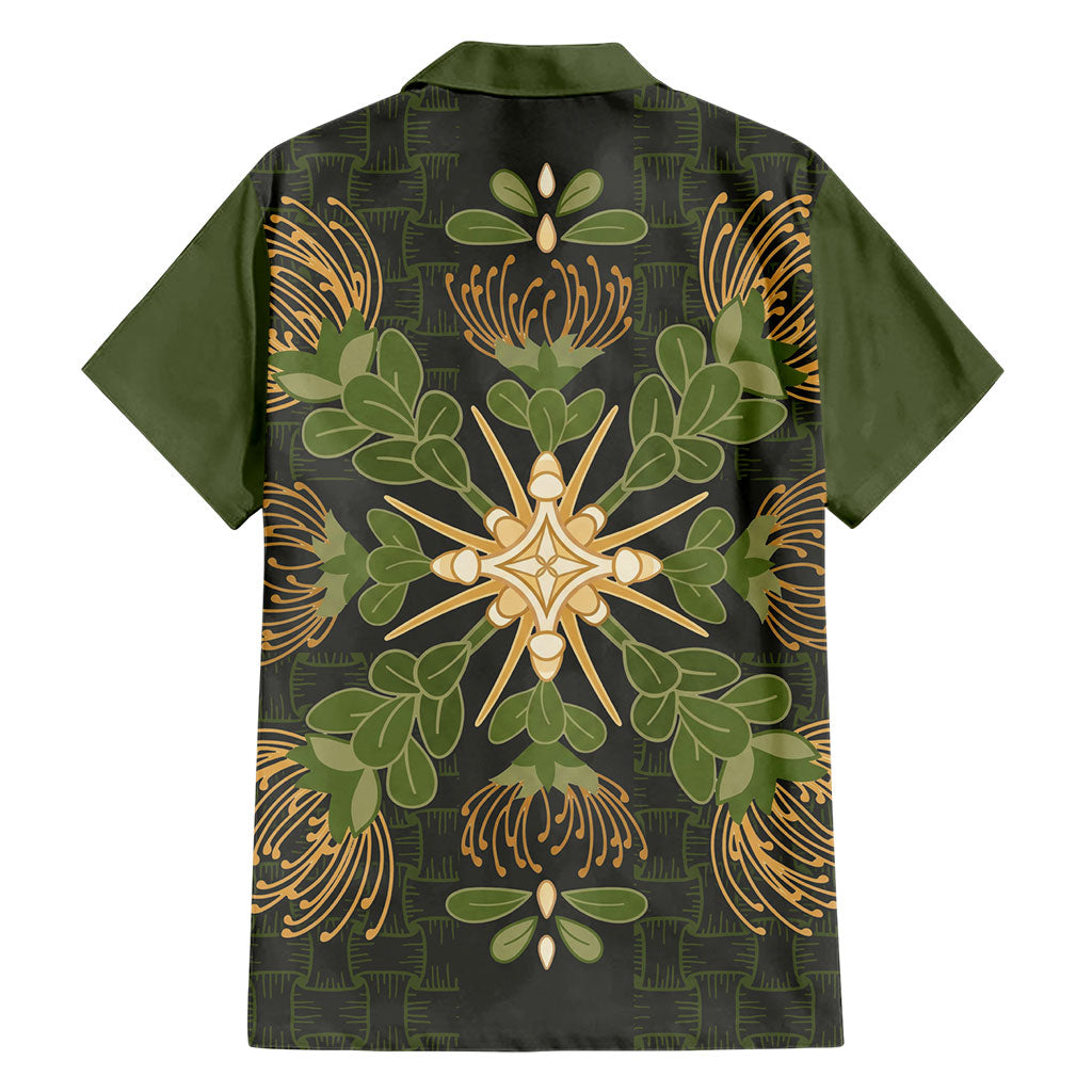 Hawaii Ohia Lehua Squares Family Matching Off Shoulder Maxi Dress and Hawaiian Shirt Hawaiian Quilt Inspired Floral Pattern LT9 - Polynesian Pride