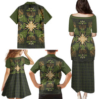 Hawaii Ohia Lehua Squares Family Matching Puletasi and Hawaiian Shirt Hawaiian Quilt Inspired Floral Pattern LT9 - Polynesian Pride