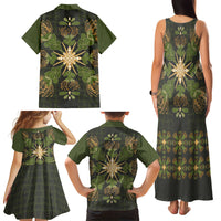 Hawaii Ohia Lehua Squares Family Matching Tank Maxi Dress and Hawaiian Shirt Hawaiian Quilt Inspired Floral Pattern LT9 - Polynesian Pride