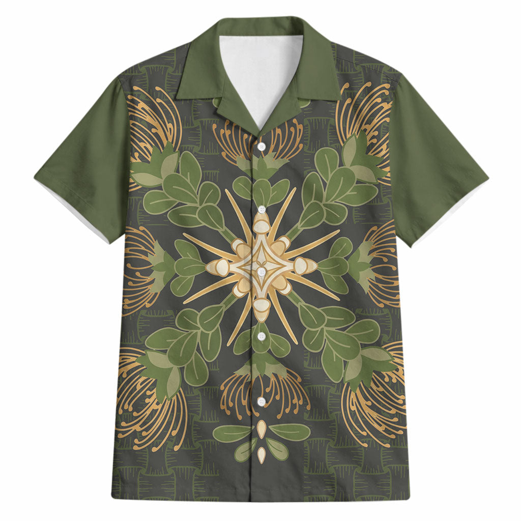 Hawaii Ohia Lehua Squares Hawaiian Shirt Hawaiian Quilt Inspired Floral Pattern LT9 Green - Polynesian Pride