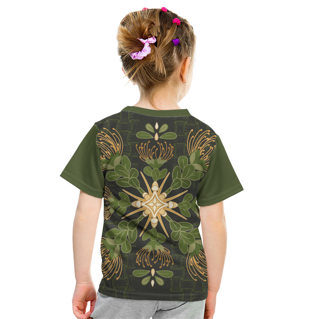 Hawaii Ohia Lehua Squares Kid T Shirt Hawaiian Quilt Inspired Floral Pattern