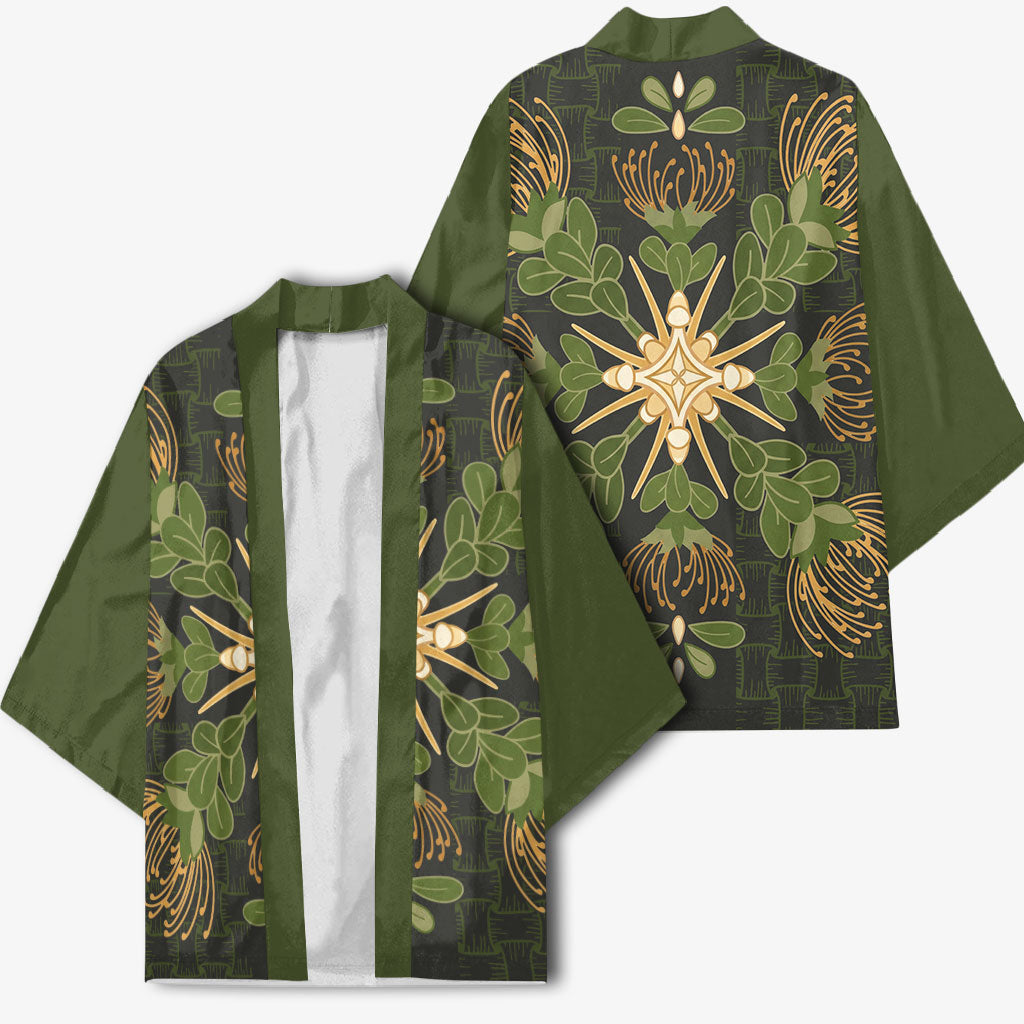 Hawaii Ohia Lehua Squares Kimono Hawaiian Quilt Inspired Floral Pattern