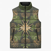 Hawaii Ohia Lehua Squares Sleeveless Puffer Jacket Hawaiian Quilt Inspired Floral Pattern