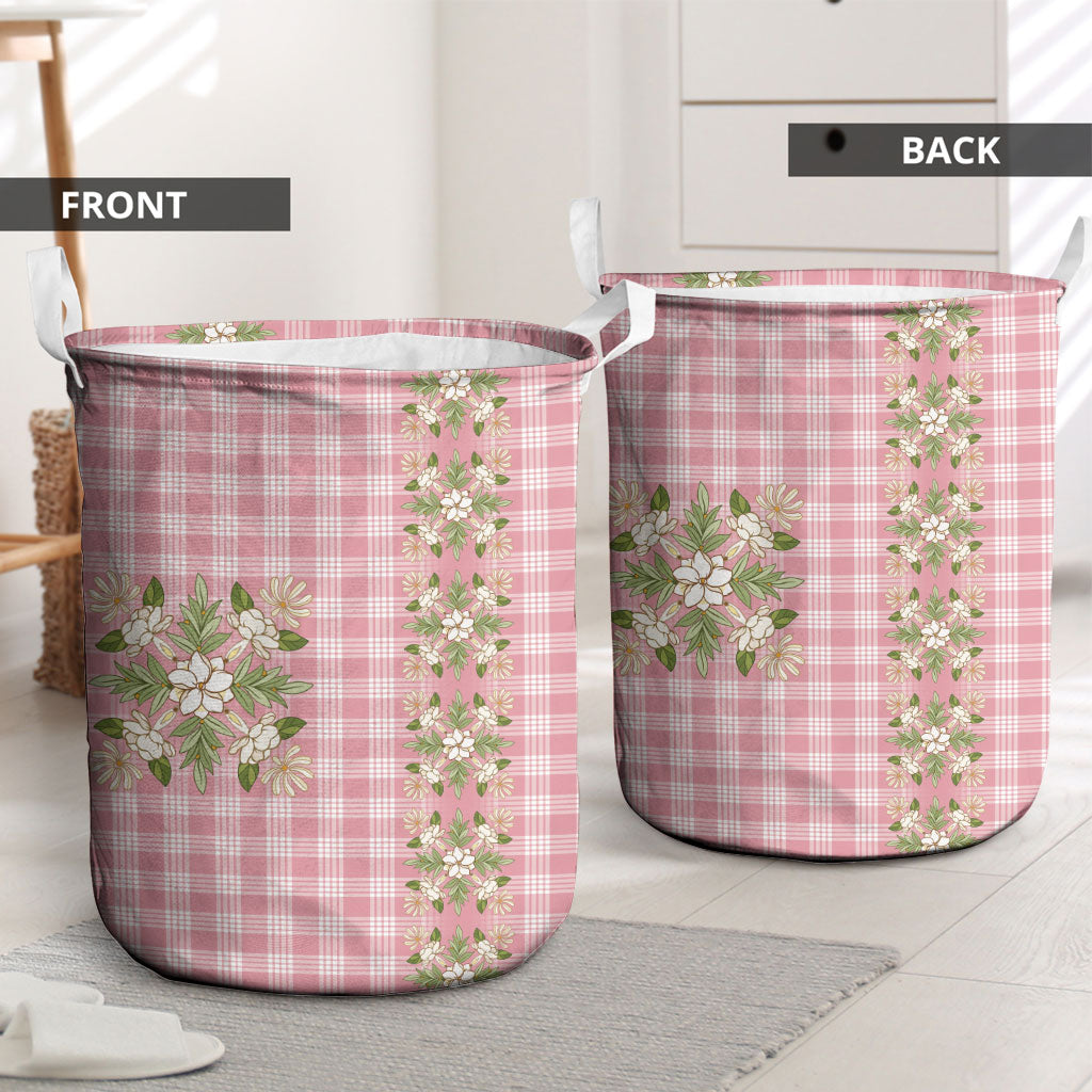 Akala Hamele Hawai'i Palaka Squares Maile Leaf Laundry Basket Flowers Hawaiian Quilt Patterns LT9 - Polynesian Pride