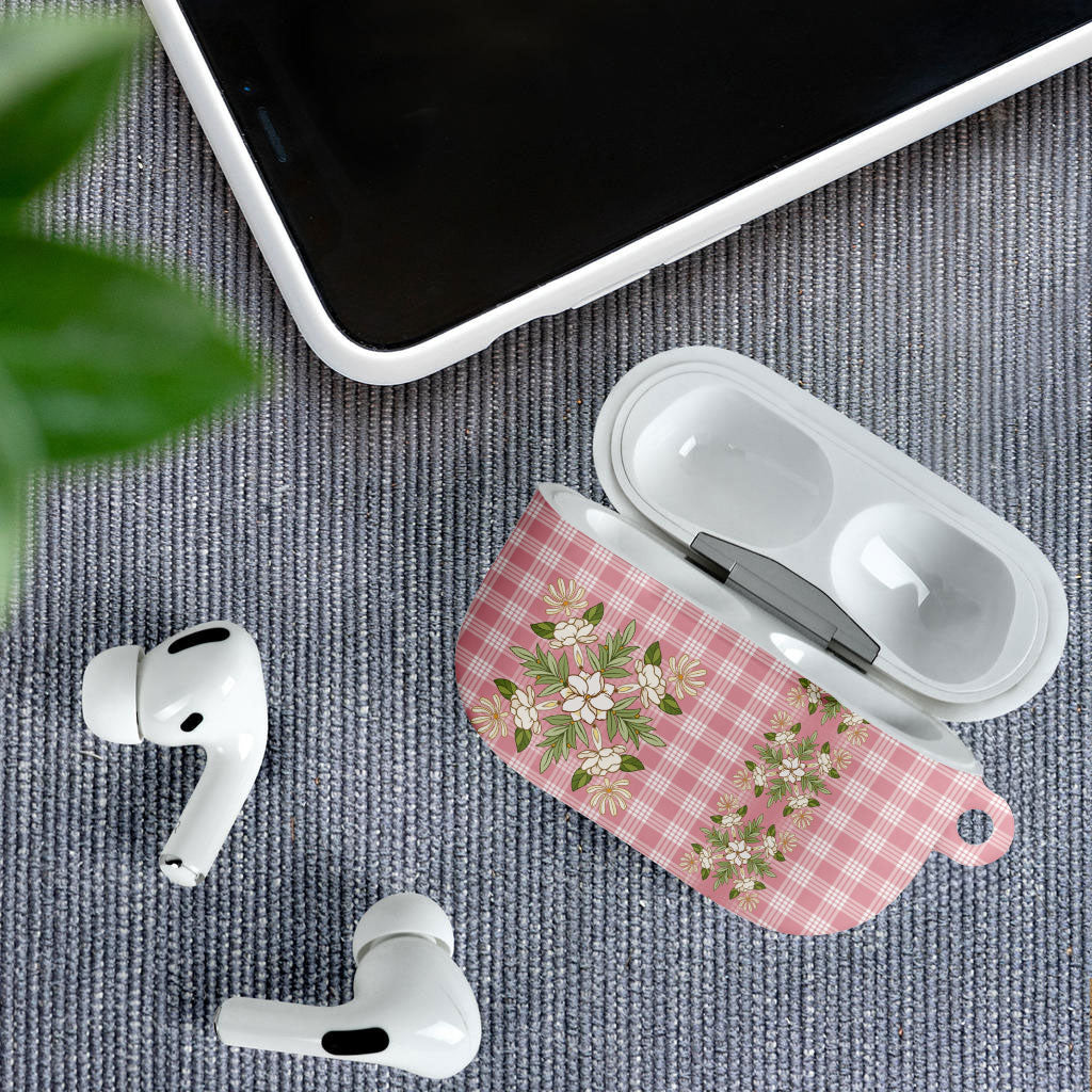 Akala Hamele Hawai'i Palaka Squares Maile Leaf AirPods Case Flowers Hawaiian Quilt Patterns LT9 - Polynesian Pride