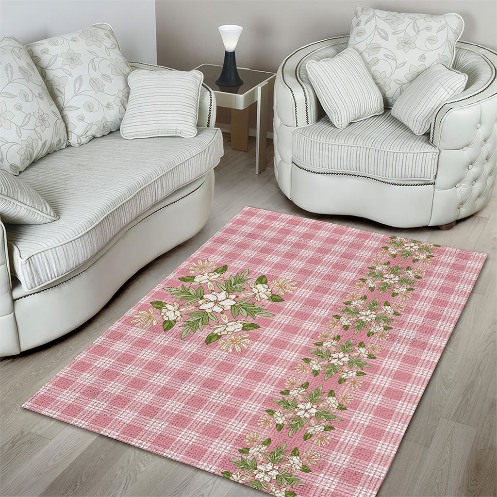 Akala Hamele Hawai'i Palaka Squares Maile Leaf Area Rug Flowers Hawaiian Quilt Patterns LT9 - Polynesian Pride