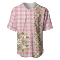 Akala Hamele Hawai'i Palaka Squares Maile Leaf Baseball Jersey Flowers Hawaiian Quilt Patterns LT9 Dusty Rose - Polynesian Pride
