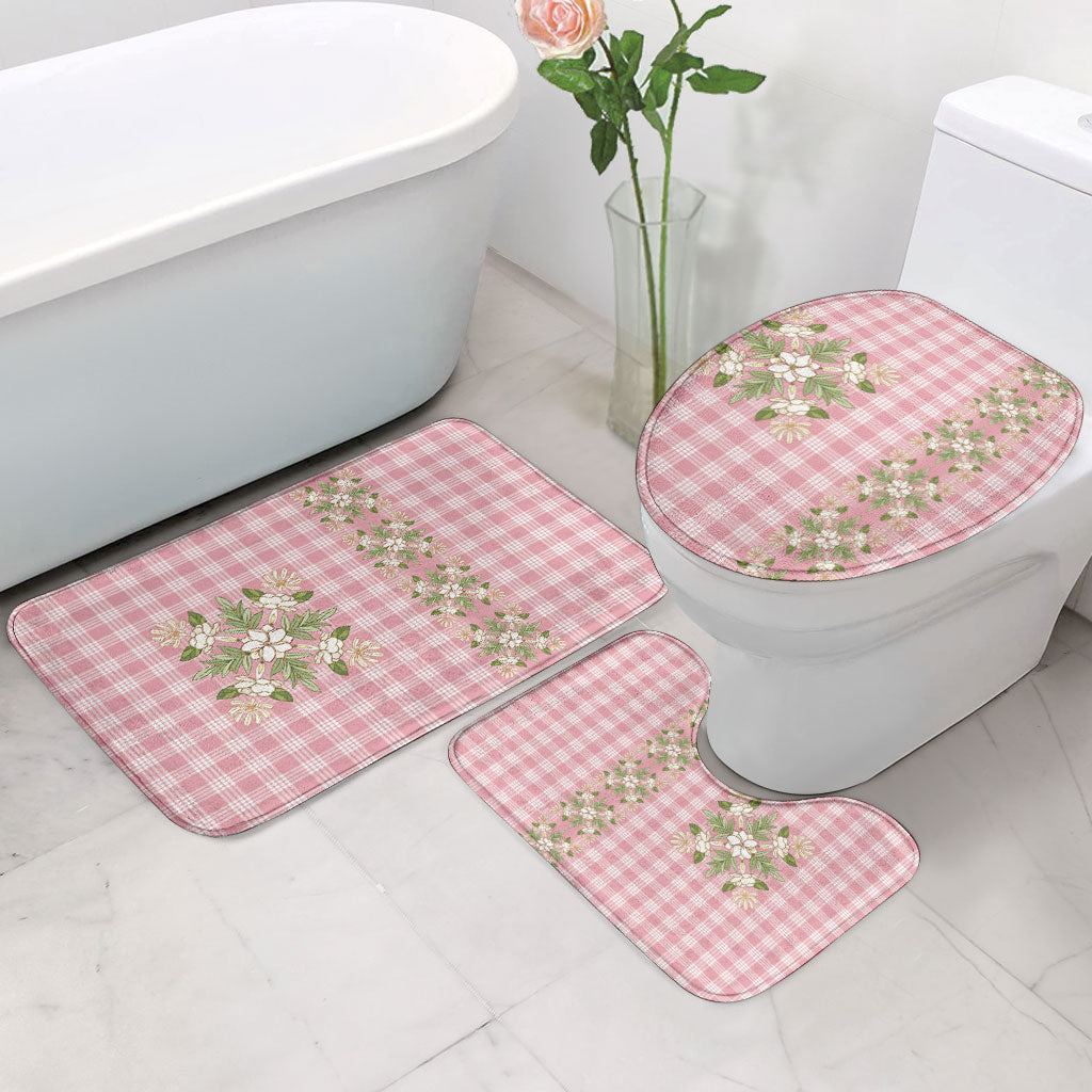 Akala Hamele Hawai'i Palaka Squares Maile Leaf Bathroom Set Flowers Hawaiian Quilt Patterns LT9 - Polynesian Pride